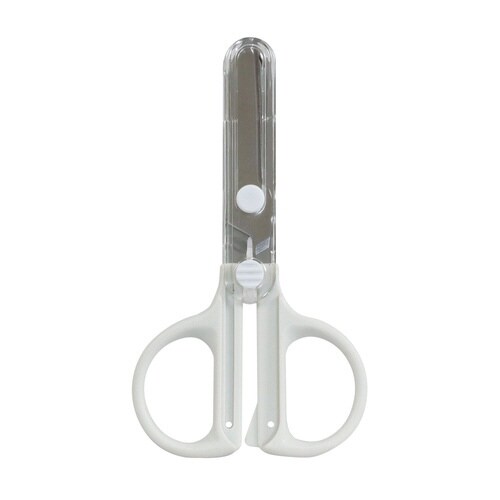 はさみキャップ一体コンパクトはさみ白×5