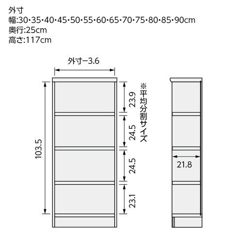 耐荷重タイプ高117×幅50×奥25cm NA