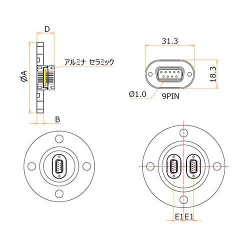 多ピン D−Sub 9 PIN VG40