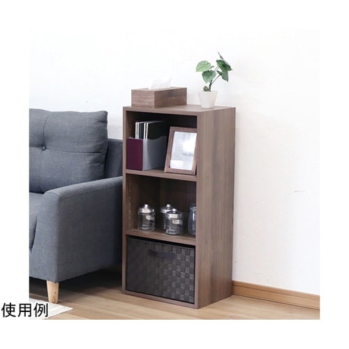 可動棚カラーボックス3段BR MBS−0