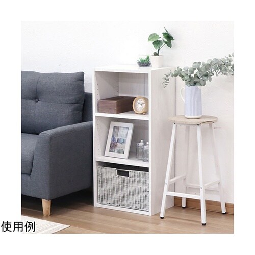 可動棚カラーボックス3段WH MBS−0