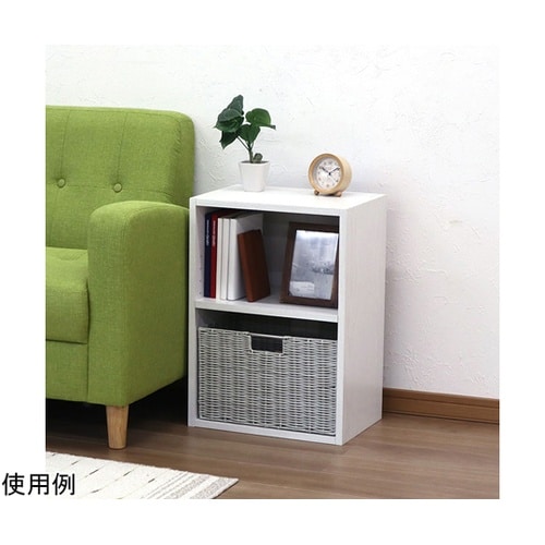 可動棚カラーボックス2段WH MBS−0