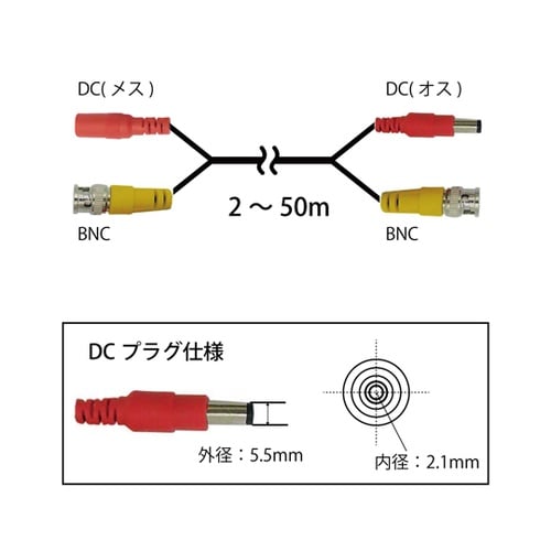 高規格防犯カメラケーブル(電源、信号一体