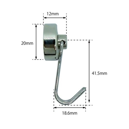 ネオジウム磁石フック(5個組、20Φmm
