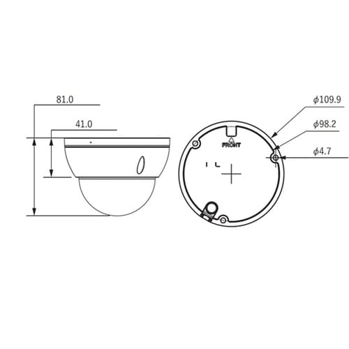 5メガピクセル 防水ドーム型 IPカメラ