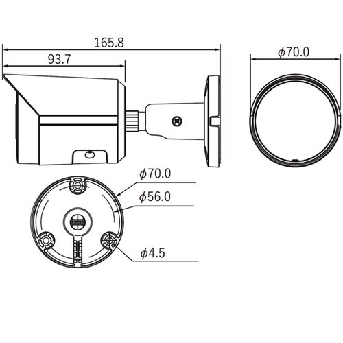 5メガピクセル 防水バレット型 IPカメ