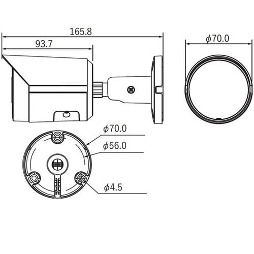 2メガピクセル 防水バレット型 IPカメ