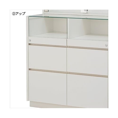 木製壁面用L型ショーケース 照明付き 幅