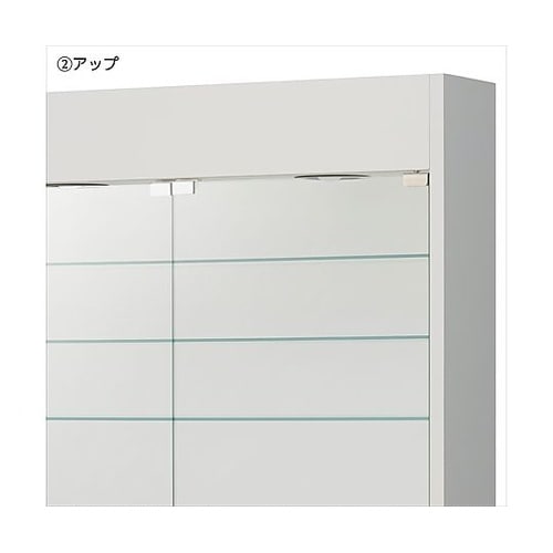 木製壁面用L型ショーケース 照明付き 幅