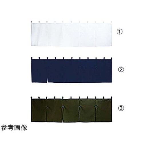 のれん 無地(5巾)白 幅175×高さ5