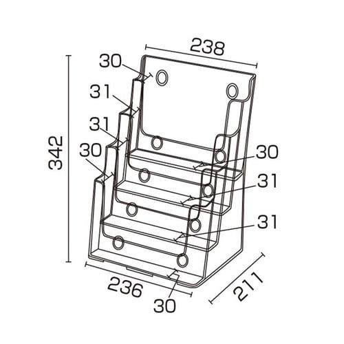 カタログケース A4 4段 T774 5