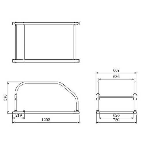 ショッピングカート収納庫 中型 1200