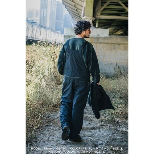 防風防水防寒サロペット ソリッドブラック