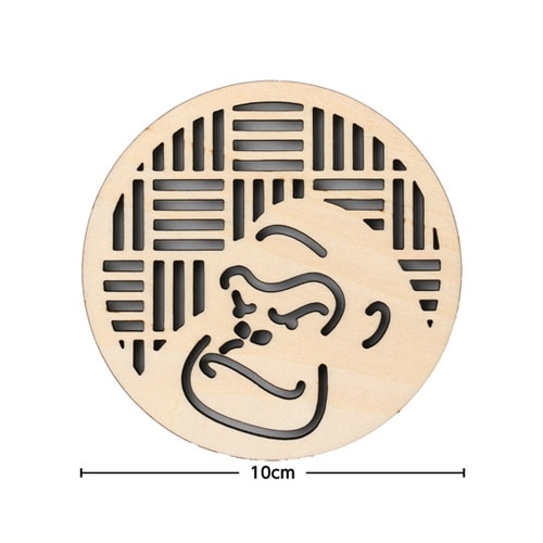 木製コースター φ100mm ゴリラ 1