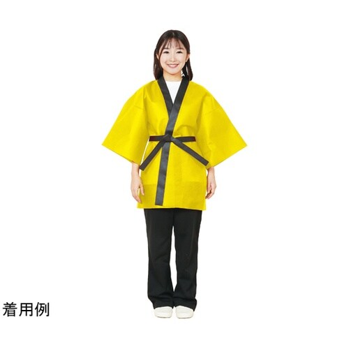 カラー不織布ハッピ(帯付) 黄 M 19