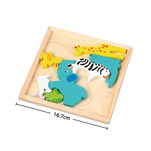 木製四角パズル どうぶつ 22005
