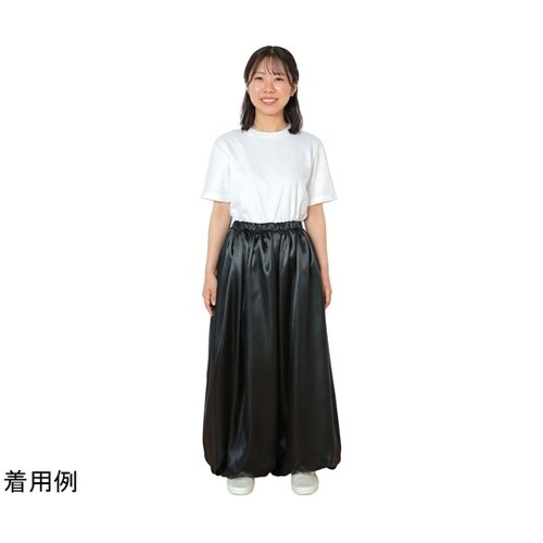 ソフトサテン サルエルパンツ 黒 M 1