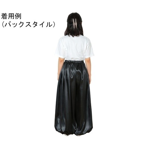 ソフトサテン サルエルパンツ 黒 M 1