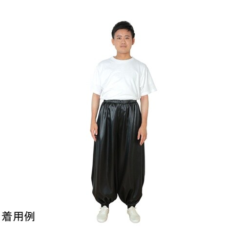 ソフトサテン サルエルパンツ 黒 M 1