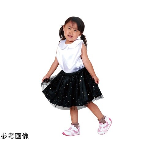 ソフトサテン チュールスカート 黒 18