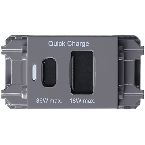 埋込USBコンセントトPD36W グレー