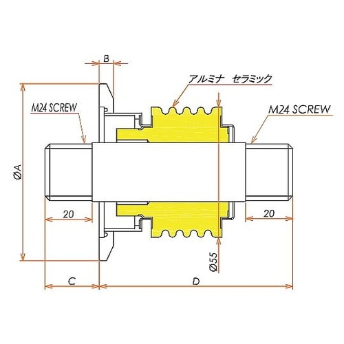 高電流 SUS 電極 10kV−124A