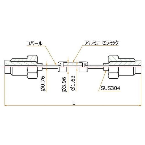 絶縁継手 1/16インチ VCR おす