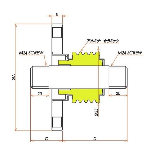高電流 SUS 電極 10kV−124A