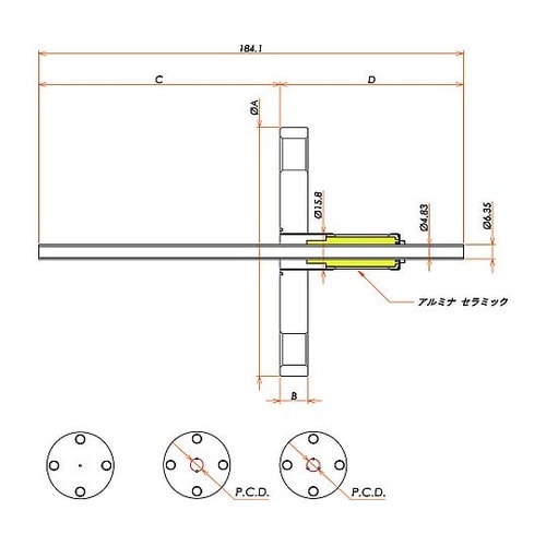 水冷端子 SUS304 5kV 2個付き