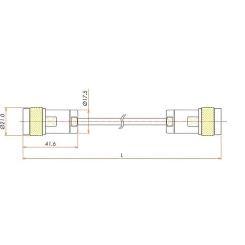 接続部品 大気側 両側プラグ付きケーブル