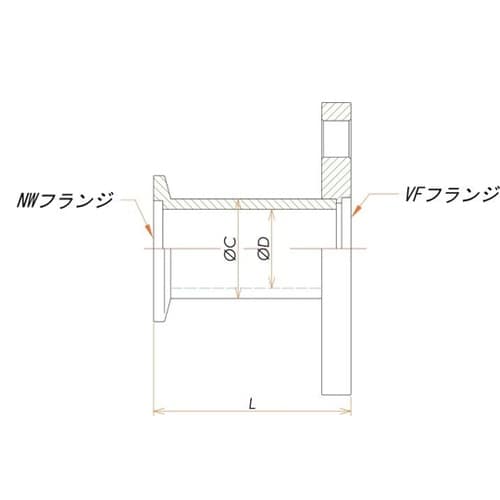 NW40/VF100 変換ニップル NW