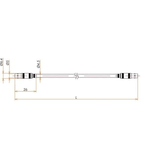 接続部品 大気側 両側プラグ付きケーブル