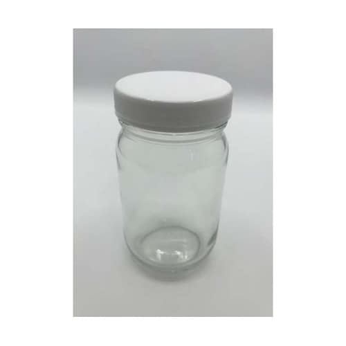 マヨネーズ 透明瓶 中栓 白キャップ付