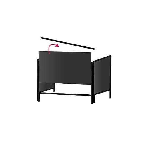 ブラックパーテーションスタンド三面600