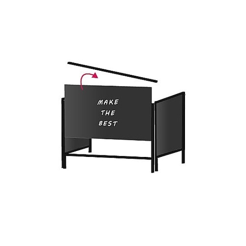 ブラックパーテーションスタンド三面600