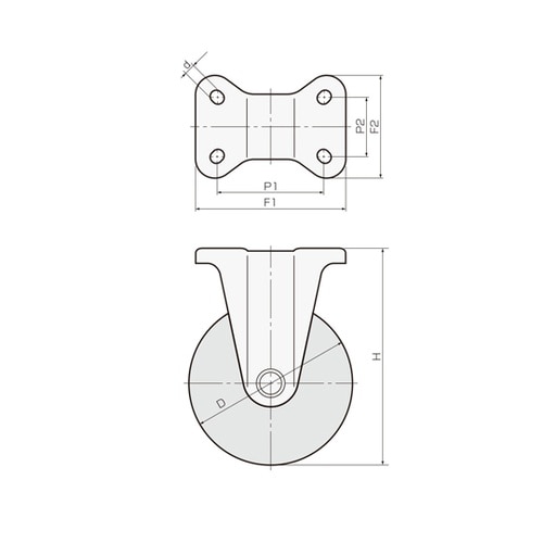 ゴールドキャスター 中荷重 プレート固定