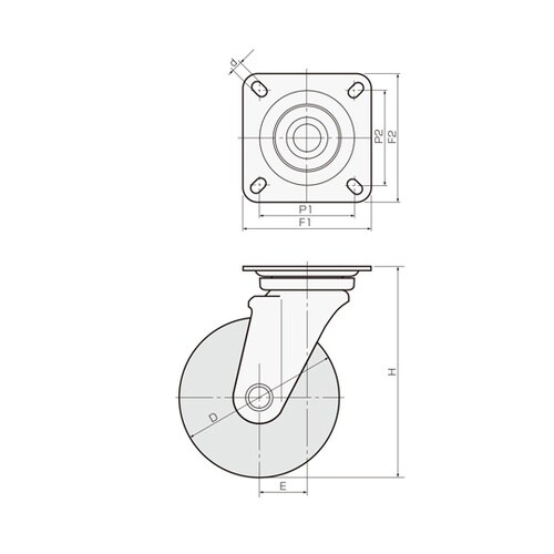 ゴールドキャスター 中荷重 プレート自在