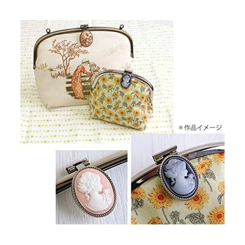 カメオ2個入 W23xH30mm ピンク