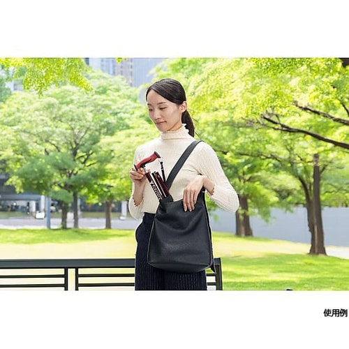 バンブーステッキ 折りたたみ杖 ワインレ