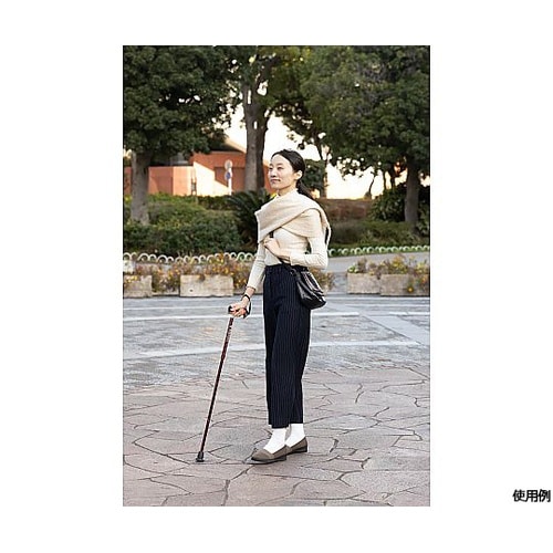 バンブーステッキ 折りたたみ杖 ワインレ