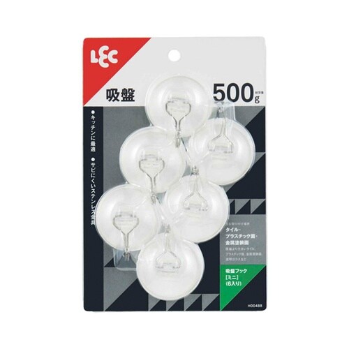 吸盤フック ミニ 6個入 耐荷重500g