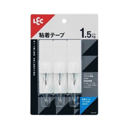 粘着ツールフック 中 6個入 耐荷重1.