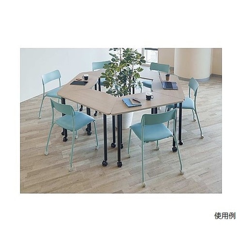 キャスター付きミーティングテーブル グレ