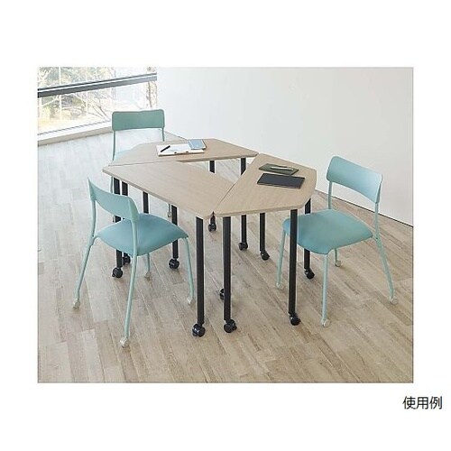 キャスター付きミーティングテーブル グレ