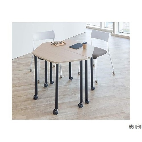 キャスター付きミーティングテーブル グレ