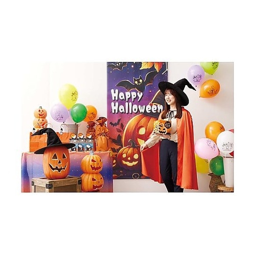 ハロウィンフードマント ブラック 57−