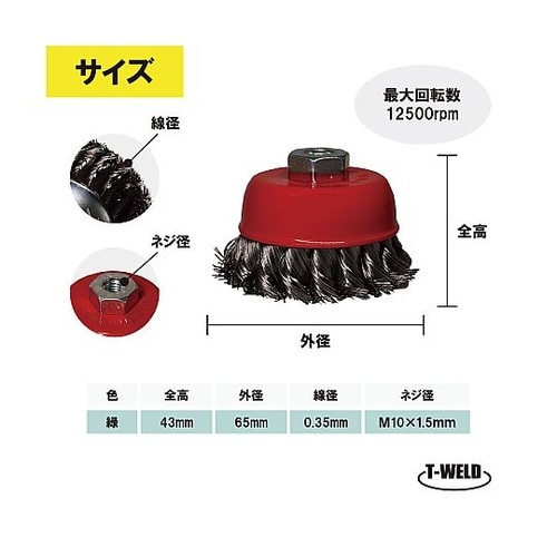 電動工具用 ヒネリカップブラシ ステンレ