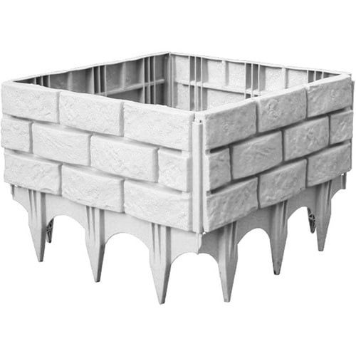 花壇土留めレンガ風フェンス グレー 5個