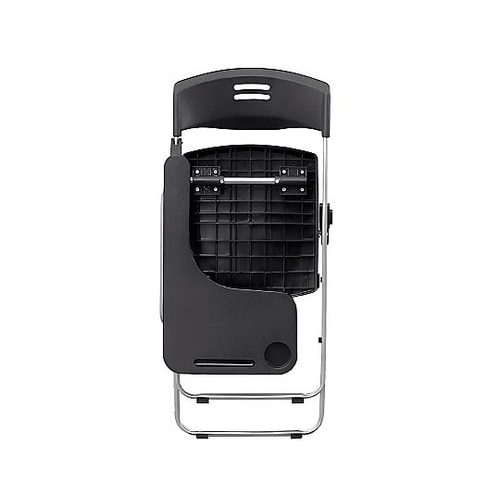 メモ台付折りたたみパイプ椅子 黒 C02