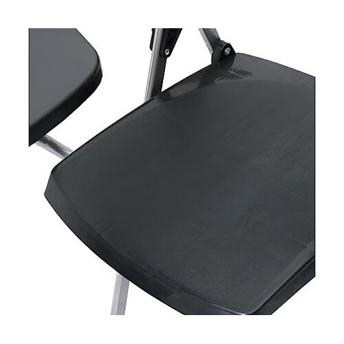 メモ台付折りたたみパイプ椅子 黒 C02